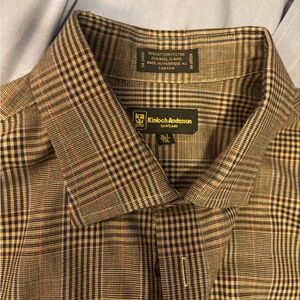 Kinloch Anderson Men's Brown Plaid Casual Shirt